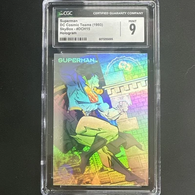 1993 SkyBox DC Cosmic Teams Hologram Superman #DCH15 PSA 9 MINT *NO GRADE HIGHER - Image 1 of 2