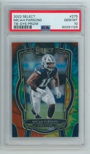 Panini Select 2022 Micah Parsons Club Level Tie Dye Prizm 2/25 PSA 10 gemas como nuevo - Imagen 1 de 2