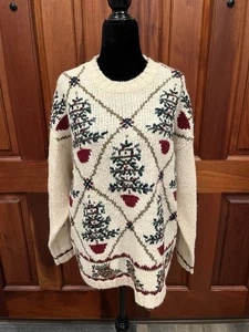 Vintage Talbots Weihnachtsbäume Urlaub Wollmischung Damengröße Large - Bild 1 von 12