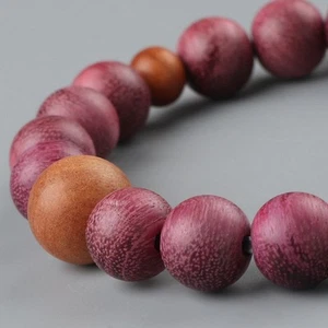 Pulsera Japonesa Estilo Juzu Purpleheart x Sándalo Rosa con Caja 17,5 cm #S01 - Imagen 1 de 8