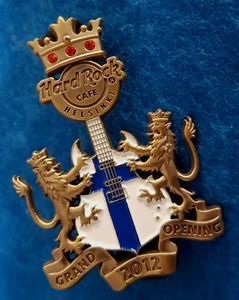 HELSINKI GRAND OPENING COAT OR ARMS LIONS FLAG SHIELD GUITAR Hard Rock Cafe PIN - Picture 1 of 1