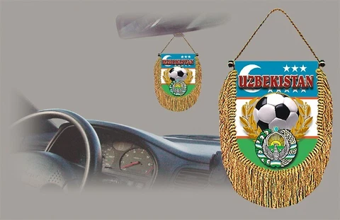 UZBEKISTAN SOCCER FLAG CAR MINI BANNER, PENNANT Cover