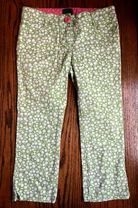 Mini Boden Girls Capri Pants Size 12 Green Print - Picture 1 of 3