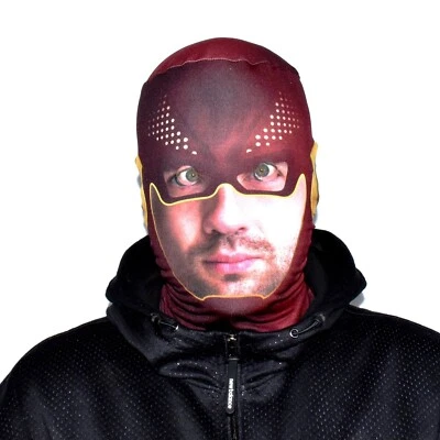 3D Effekt Gesicht Haut - Superheld - Speedster - Stoff - Halloween Maske - Bild 1 von 4