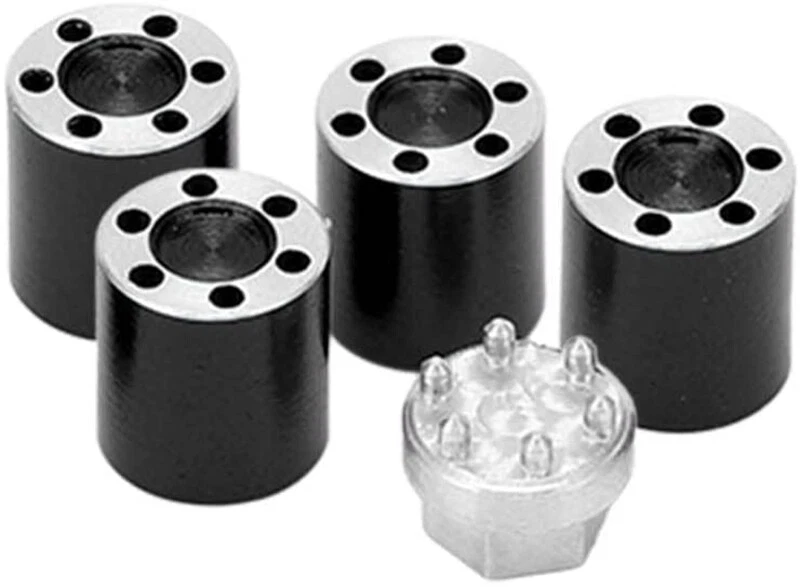 Billet Machined Wheel Nuts (4) w/Center Cap Adapter for Axial 1/24 SCX24 Crawler - Image 1 of 1