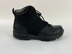 Size 10 - Nike Manoa Black Leather Meshed Outdoor Hiking Mens Boot 456975-001 - Picture 1 of 8