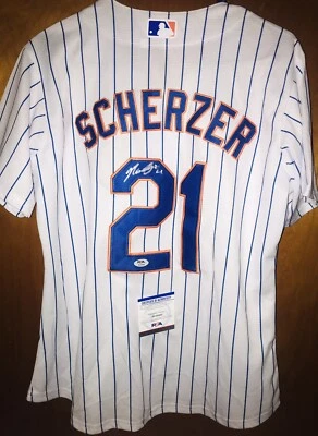 MAX SCHERZER NEW YORK METS STAR SIGNED AUTOGRAPHED XL JERSEY PSA/DNA COA RARE! - Image 1 of 2