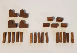 Settlers Catan Full Set BROWN Settlements Cities Roads Replacement Parts Pieces - Picture 1 of 1
