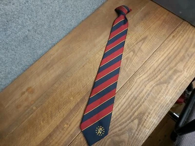 Dimensions Navy Blue Red Lion Logo Clip On Neck Tie — 第 1/3 张图片