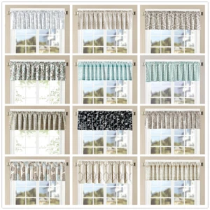 2 PCS Printed Window Curtain Valance Window Treatments Rod Pocket - Picture 1 of 66