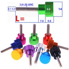 1/4-20 UNC Knurled Thumb Screw Alu Hand Grip Knob Bolt Fit PC Case Camera Tripod
