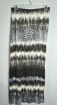 Michael Michael Kors Women’s Maxi Jersey Skirt Brown Beige Side Slit Size Large - Image 1 of 4