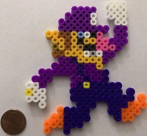 Waluigi Super Mario Bros Bead Sprite Perler Artkal Nintendo Costume Maker Wah - Picture 1 of 1