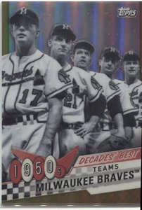 Braves Team 2020 Topps Serie 2 Años 2010 Mejor Cromo Dorado Ref 28/50 #DBC-8 - Imagen 1 de 1