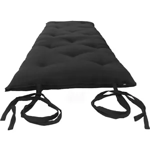Queen Japanese Floor Rolling Mattress, Cotton Shiki Futon 3 x 60 x 80 Black - Picture 1 of 2