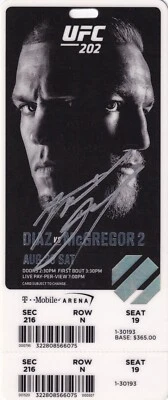 NATE DIAZ SIGNED AUTO'D UFC 202 COMMEMORATIVE TICKET STUB VS CONOR MCGREGOR A - Image 1 of 4