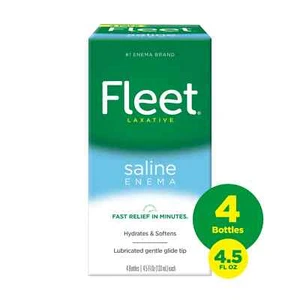 Fleet Laxative Saline Enema for Adult Constipation, 4.5 fl oz, 4 Bottles - Picture 1 of 15