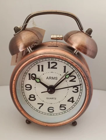 Vintage Mom Mark Art Copper Alarm Clock Dial Hungary Home Desk Rinning Great Cover