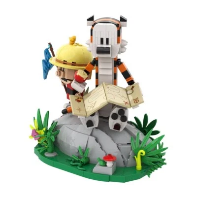 Calvin and Hobbes Comics Figures on a Treasure Hunt 424 pcs MOC Building Blocks - Image 1 of 4