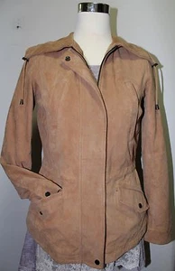BERNARDO Women's Light Brown XS Genuine Soft Suede Leather Jacket $398 - Picture 1 of 12