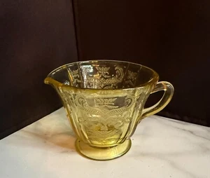 Federal Depression Glass Madrid Amber Yellow Creamer Dish Vintage - Picture 1 of 8