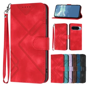 PU Leather Wallet Flip Card Holder Case For Google Pixel 9 8 Pro 8A 7 Pro 6A - Picture 1 of 15