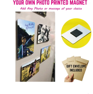 Personalised metal Photo Fridge Magnet Ideal Family Wife Dad Mum Valentines Gift - Image 1 of 4