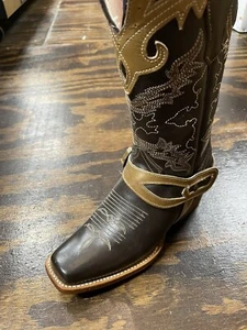 Genuine leather Cowboy Girl's Square Toe Boots Youth Size 3 Last One-003 - Picture 1 of 5