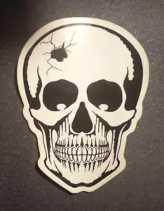 SKULL - BLACK ON TRASPARENT - STICKER/ADESIVO /Metal/Punk/Teschio/Ultras /Nabat - Bild 1 von 1