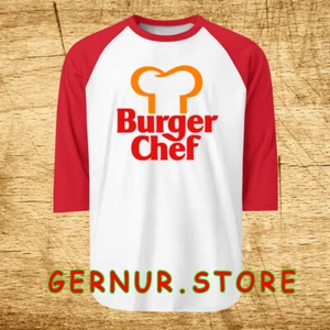 Burger Chef Restaurant Men's Raglan Red Size S-2XL - Picture 1 of 1