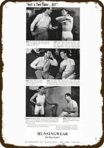 1941 MUNSINGWEAR Mens Underwear Vintage Look DECORATIVE METAL SIGN - MIKE & DICK - Picture 1 of 1
