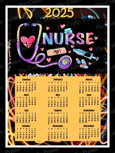 2025 NURSE CALENDAR MAGNET - Size 8" x 10" - Decorative and Practical Gift Item! - Picture 1 of 2