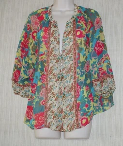 l Joie Gloria mixed print 100% Silk Blouse Size:S - Picture 1 of 5