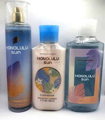 BATH AND BODY WORKS HONOLULU SUN FRAGRANCE BODY MIST, LOTION & WASH (SET OF 3) - Image 1 of 4