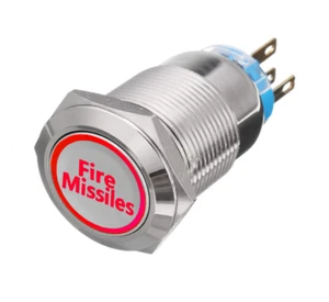 Marine 12V 3/4" (19 mm) 5A ROT LED Beleuchtete Feuerwehr Raketen Druckknopf Schalter - Bild 1 von 6