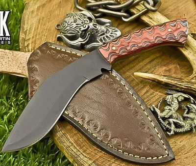 Handmade Kukri Knife – ATS-34 Steel 8" Overall, 4" Hardwood Handle, Leather Shea - Image 1 of 4