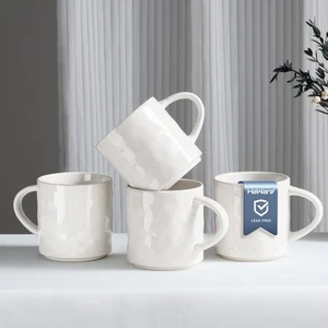 Juego de 4 tazas de café de 14 OZ, tazas de café de gres con mango, taza de café con leche para M... - Imagen 1 de 7