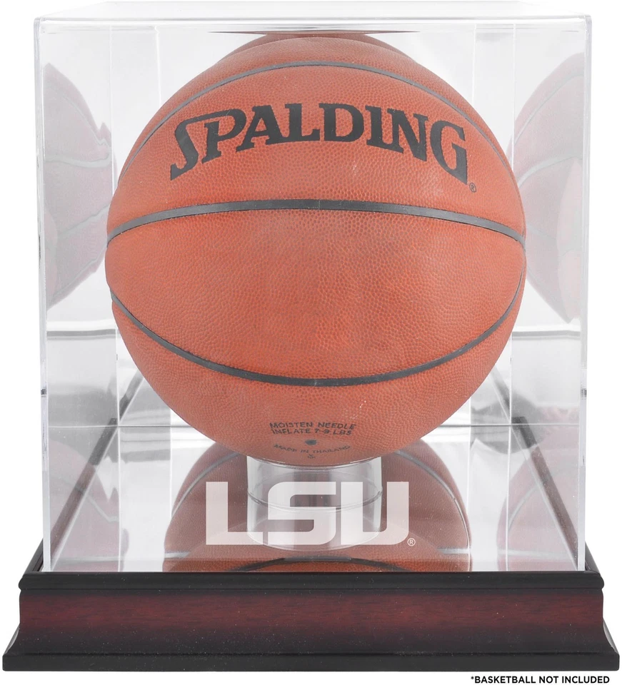 LSU Tigers Mahogany Basketball Logo Display Case w/Mirror Back - Image 1 of 1