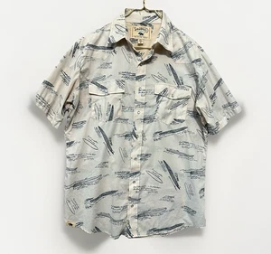 Western Aloha Pearl Snap Shirt Surfboard Herren XL Kurzarm Passe Taschen USA - Bild 1 von 10