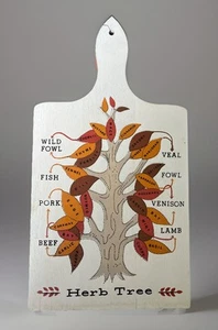 VTG Napco Decorative Cutting Board Herb Tree Leaf Design Cooking Meat - Picture 1 of 4
