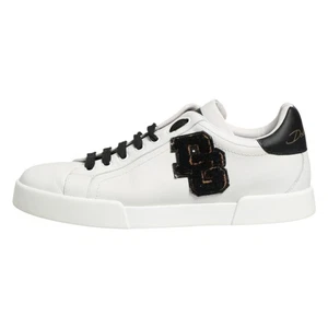 DOLCE & GABBANA Shoes White Leather DG Logo Low Top Sneakers EU41 / US8 620usd - Picture 1 of 10