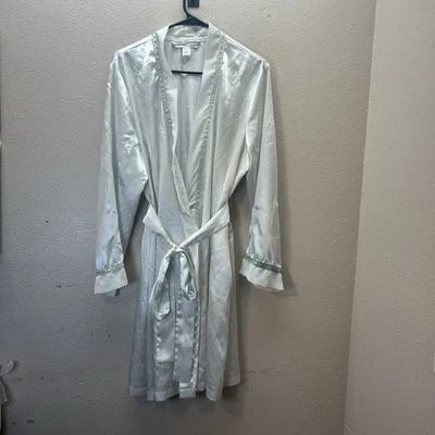 Morgan Taylor Intimates XL Satin Kaftan Robe Lounge Embroidered Fairy Boho - Image 1 of 4