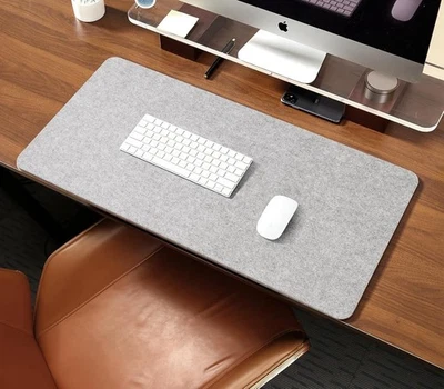 32”x16” Felt & Cork Desk Mat, Large Mouse Pad, Light Gray - Image 1 of 4