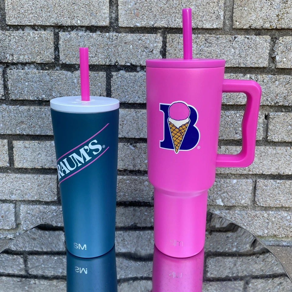 NEW Braums Tumblers 40 oz Pink and 24oz Green NEW 2025 Simple Modern set of two - Image 1 of 4