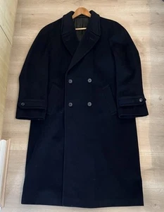 Wool Coat XL (42) Di Caprio Double Breasted Jacket XL NAVY virgin New Wool - Picture 1 of 13