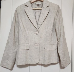 Dressbarn Blazer aus Leinenmischung, creme, Damen 8, Profi, Büro, Lehrer - Bild 1 von 10