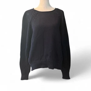 Maglione donna J Crew con cuciture a punta taglia media J6381 blu navy nuovo con etichetta - Foto 1 di 11