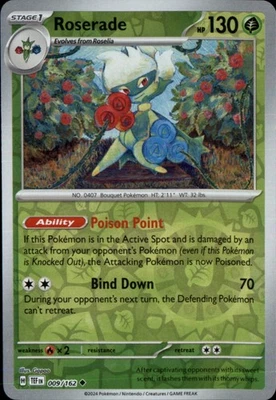 Roserade Reverse Holo Uncommon SV05: Temporal Forces 009/162 NM - Image 1 of 2