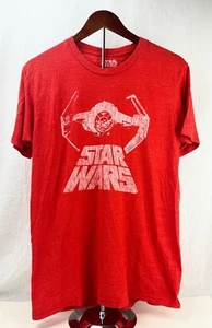 Camiseta STAR WARS Para Hombre Adulto M Roja Manga Corta Cuello Redondo Nave Espacial Corbata Luchador - Imagen 1 de 5