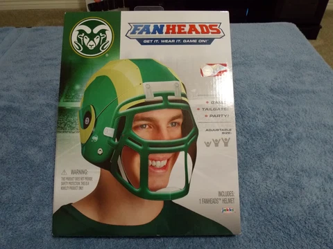 Fan Heads Colorado State Rams Cardboard Football Helmet - CSU JAKKS Adjustable Cover
